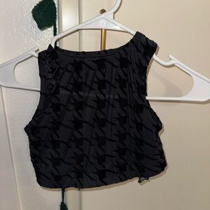 Savage X Fenty Black Patterned Crop Top